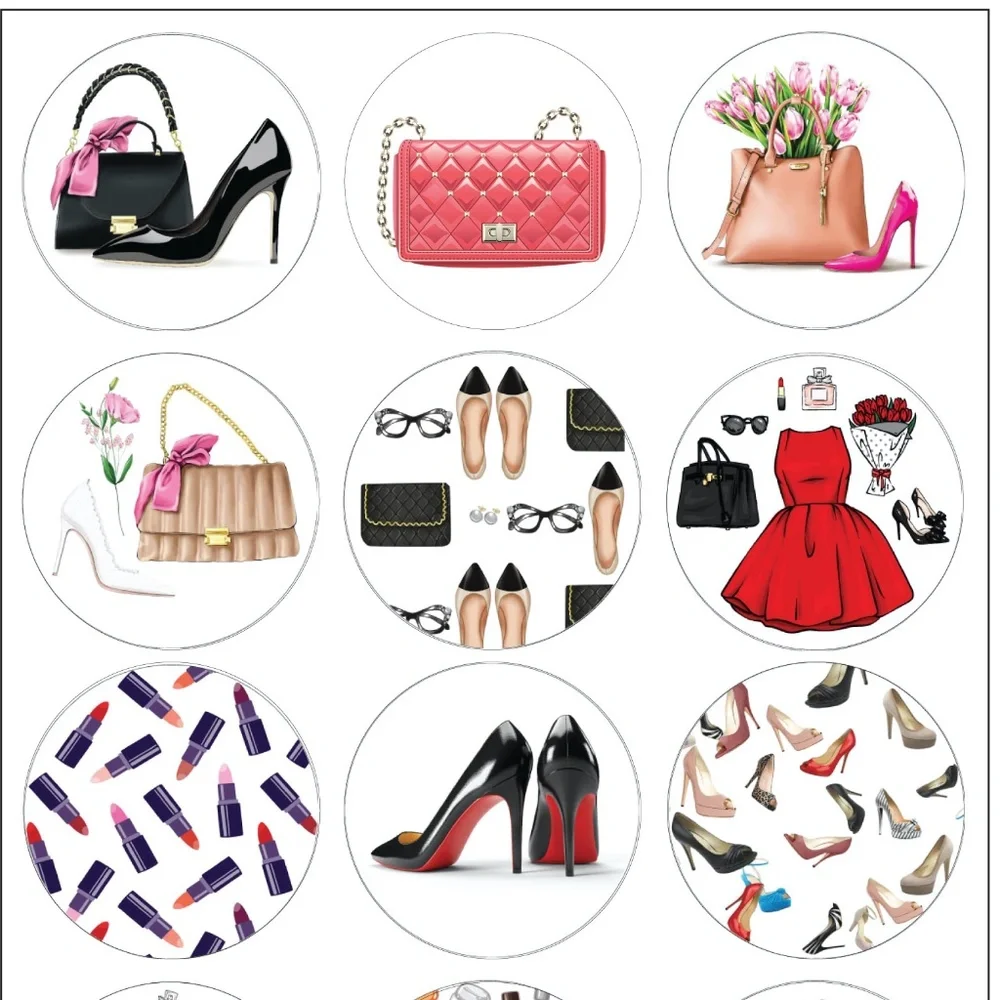x60 Handbag Shoes Stickers Fashion Scrapbook Planner Stickers